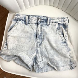 High Rise Light Wash Jean Shorts